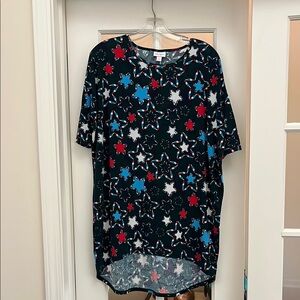 LuLaRoe Irma Rocket Pop Patterned Top